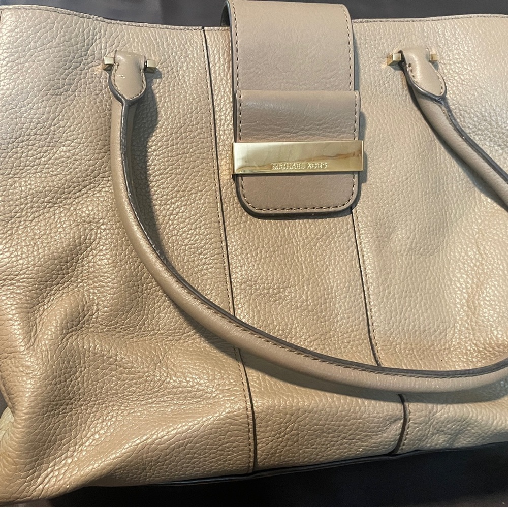 Michael Kors Taupe Leather Tote Bag